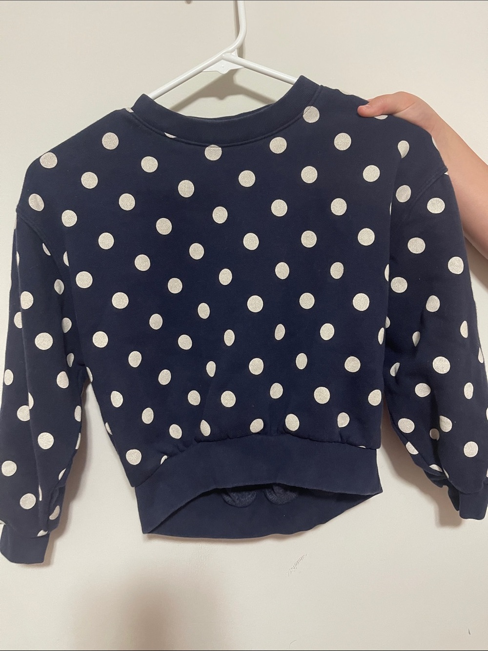 GAP Navy Blue Polka Dot Sweatshirt with White Dots